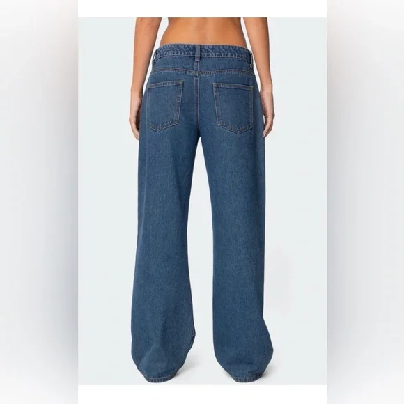 Edikted Raelynn Washed Low Rise Baggy/ Blue wash - Picture 3 of 11